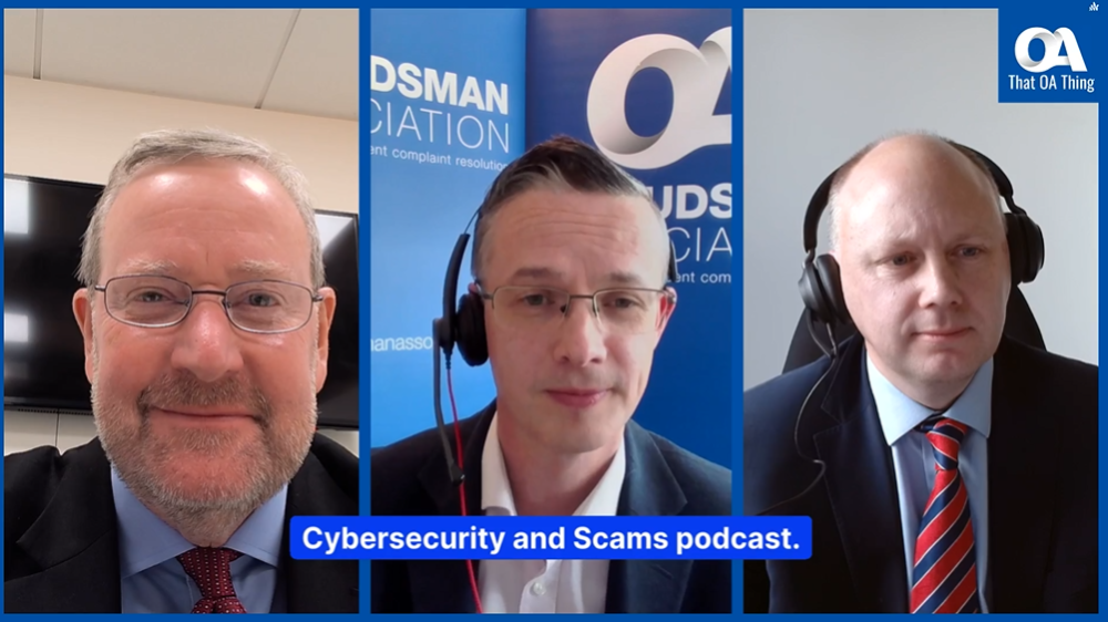 Cybersecurity and scams podcast cover